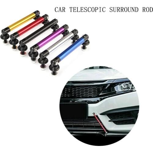 Universal 1 Pairs Car Telescopic Surround Rod Adjustable Front Bumper Lip Splitter Strut Rod Tie Support Bar