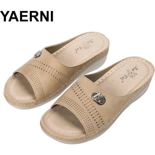 YAERNI Womens Sandals Shoes Wedge Platform Sandals 2021Fashion Women Shoes Bohemian New Fashion Female Retro Women Dropshipping
