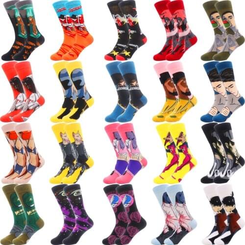 Women Man Long Sock Cartoon Print Creative Fashion Personalized Novelty Men Women Socks Winter Warm Comfortable Cotton Socks