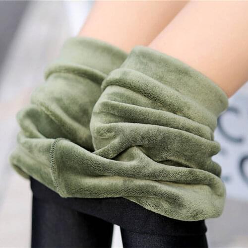 S-5XL Plus Size Autumn Winter Plus Velvet Thick Warm Leggings Women Stretch Pants Leggings High Waist Warm Cotton Trousers C7548