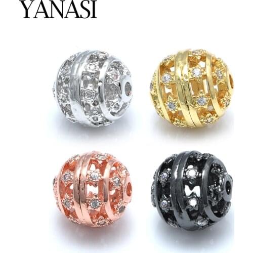 10mm DIY Beads Accessories for Jewelry Making Hollow Ball For Needlework Women Natural Stone Bracelets Making