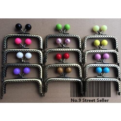 15pcs/lot Candy Head Square DIY 8.5cm Bronze Color Metal Purse Frame Handle for Bag Sewing Craft Tailor Sewer