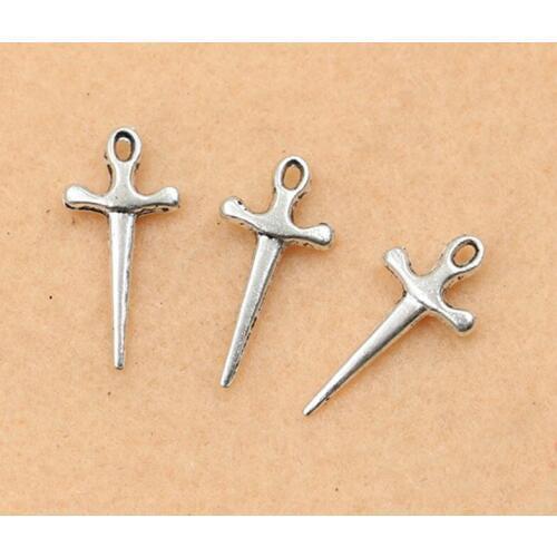 20pcs Tibetan Silver Plated Sword Charms Pendants For Jewelry Making Bracelet Accessories Diy Handmade 20x9mm