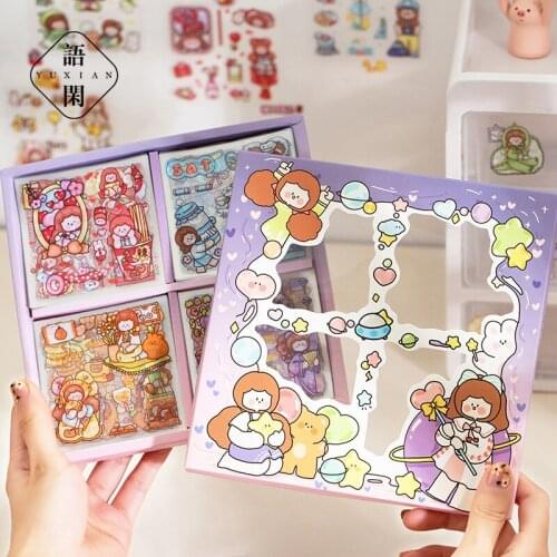 5sets/1lot Kawaii Stationery Stickers Galaxy Ago Series Planner Decorative Mobile Stickers Scrapbooking DIY Craft Stickers