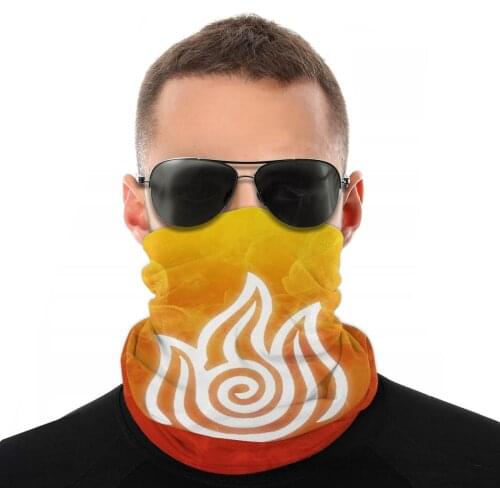 Avatar Fire Symbol Scarves Neck Face Mask Unisex Fashion Tube Mask Balaclava Bandanas Dustproof Headband Biking Hiking