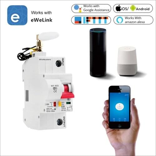 EWeLink WiFi 1P Smart Circuit Breaker for Smart Home , Overload Short Circuit Protection ,Work With Alexa and Google Home