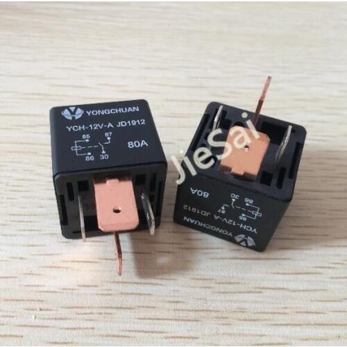 YCL-12V-A copper 6.3mm+9.5mm pin 4pin 12V/24V 80A automotive relay car relay for Car modification