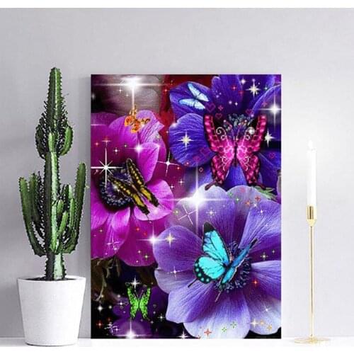 Butterfly Flower 5D Diy Diamond Painting Full Square Round Drill Rhinestones Embroidery Cross Stitch Decor Direct SellingZP-3186