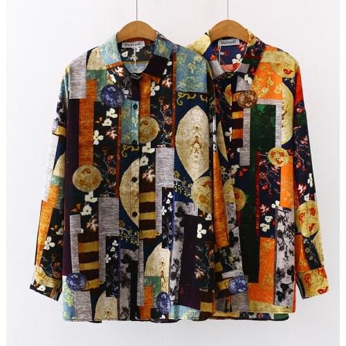 2021 Summer Spring Women Blouses retro shirts England style Tops Long Sleeve Shirts Female Streetwear Blusas Mujer