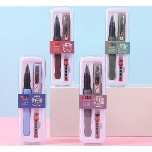 New Fountain Pen Set Color Pen Case Gift Series Student Stationery Fountain Pens 0.38mm nib