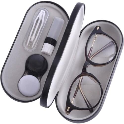 Double Interlayer Multifunction Glasse Boxes Contact Lens Box With Mirror Myopia Reading Glasses Box Sunglases Case Storage Box