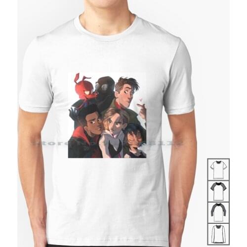 Spider Team T Shirt 100% Cotton Spider Verse Peter Parker Peter B Parker Miles Morales Peter Porker Gwen Stacy Spider Peni