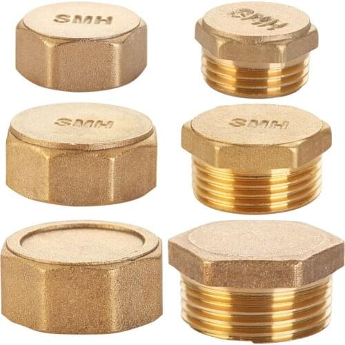 Gogo brass plug brass cap gas pipe plug DN15 DN20 female thread plug male thread plug