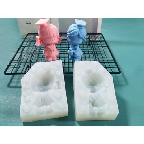 Graduated Bachelor Epoxy Resin Mold Aromatherapy Candle Plaster Handmade Soap Silicone Mould DIY Crafts Ornaments Casting T84A