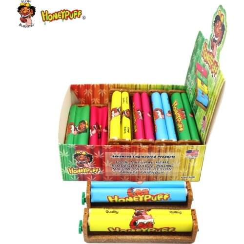 HONEYPUFF Eco Biodegradable Hemp Rolling Machine Portable Plastic Rolling Machines Suit King Size Roll Papers