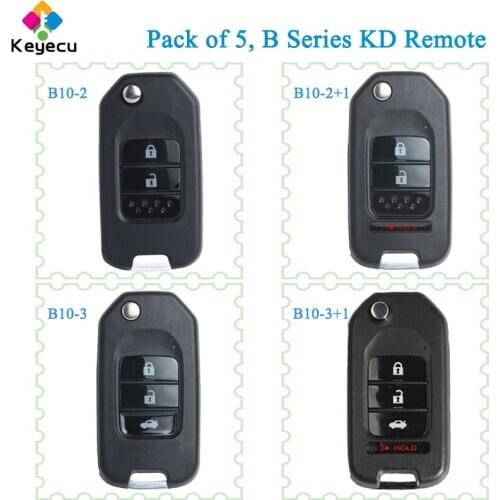 KEYECU 5PCS KEYDIY for Honda Style Universal KD Remote Key B Series B10-2 B10-2+1 B10-3 B10-3+1 for KD-X2 KD900 KD900+ URG200