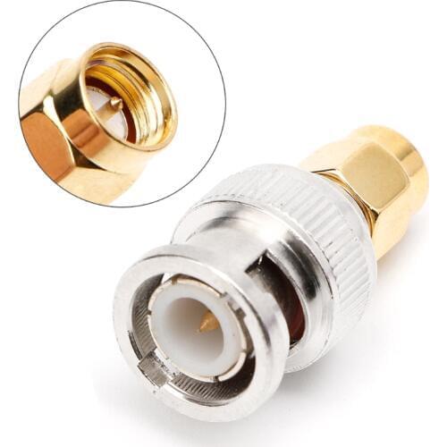 OOTDTY SMA-BNC-JJ RF Coaxial Coax Adapter SMA Male to BNC Male Plug Straight