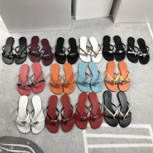 Summer Flip Flops Casual Flats Women Sandals Metal Buckle Slippers Outside Summer Shoes Woman Mujer Slides Women Highslippep