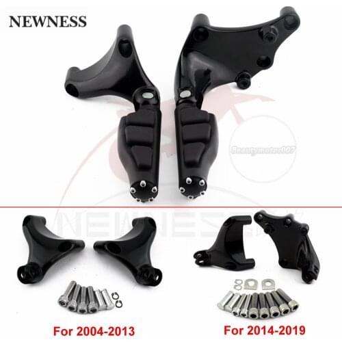 Motorcycle Black Rests Pegs Rear Foot Rests Passenger Footpegs Mount For Harley Sportster XL883 XL1200 XL48 2004-2018 2019
