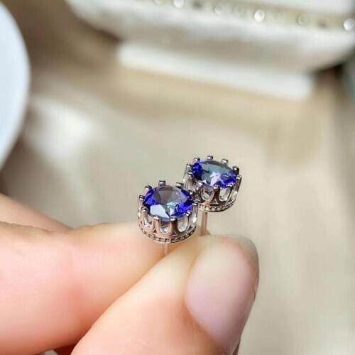 Natural And Real Tanzanite Earring 925 sterling silver Fine jewelry Tanzanite Earring