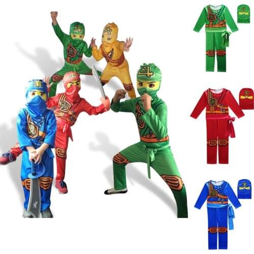 Ninjago Cosplay Costume Boys Clothes Set Children Halloween Costumes for Kids Party Dress Up Ninja Superhero Suits Baby Boy Girl