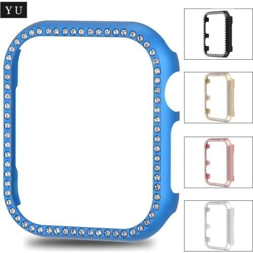New Diamond case cover For Apple watch band apple watch 44mm 40mm 42mm 38mm band iwatch band 5/4/3/2 Crystal protective shell