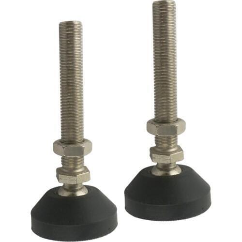 2pcs M12x100mm Adjustable Foot Cups Reinforced Nylon Base 80mm Diameter Articulated Feet M12 Thread Leveling Foot