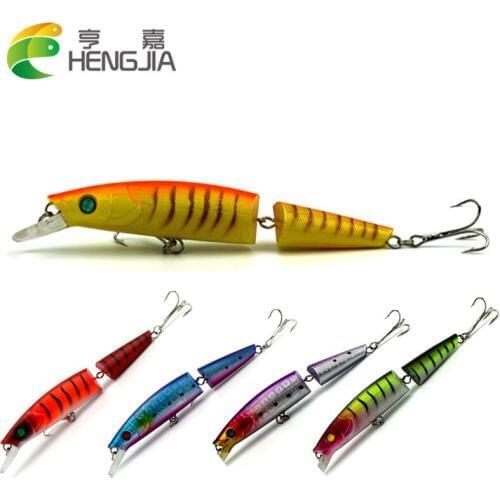 HENGJIA 1pc Jointed Fishing Lure 14cm 21g Attractant 2 segments Jointed Minnow 3D Eyes Pike Lure pesca ABS Hard swim Bait