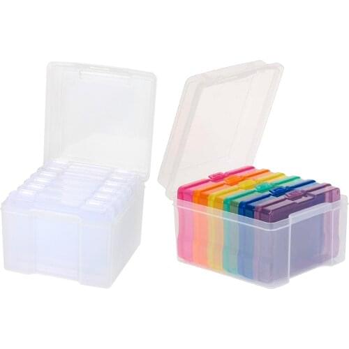 Simple Photo Storage Box Multifunctional Keeper Cases 6 Boxes Plastic Storage Organizer Suit Box for Living Rooms Balconies