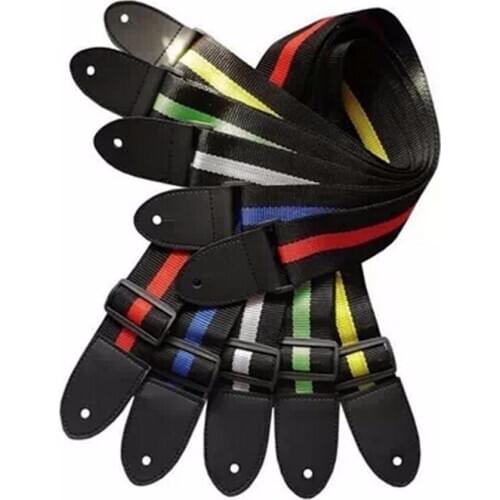 130cm Comfortable Adjustable Nylon Guitar Strap Electric Acoustic Bass Guitar Strap IRIN Ukulele Belt With PU Leather Ends