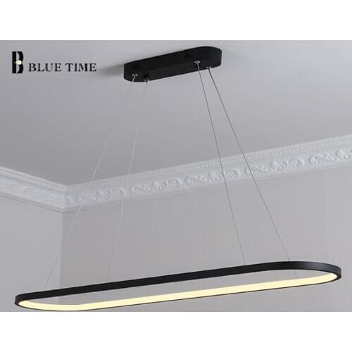 Modern Black&White Frame LED Chandeliers For Living Room Dining Room Bedroom Home Minimalist LED Chandeliers Input AC110V 220V