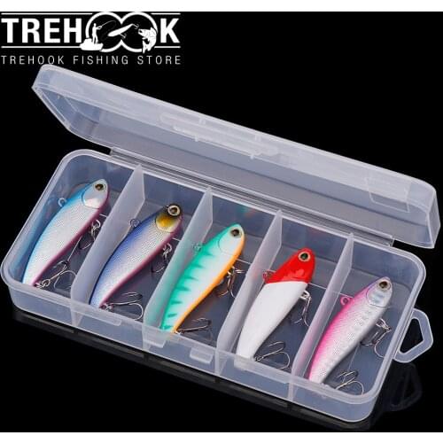 TREHOOK 5pcs 60mm 10g Sinking Wobblers For Pike Fishing Tackle Set VIB Lures For Fishing Artificial Bait Kit Crankbaits Swimbait