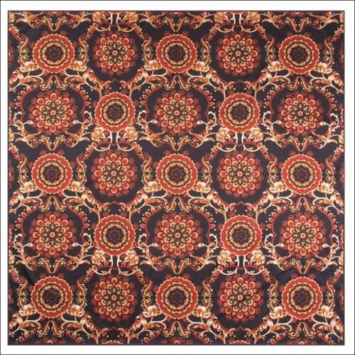 Designer Square Silk Scarf Manual Rolled Scarf 90cm Silk Scarf Hand Rolled Edges Retro Silk Scarf