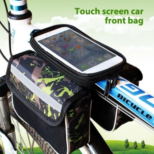 Large Capacity Bike Bag Bicycle Front Beam Bags Mobile Phone Upper Tube Bag Waterproof Cycling Saddle Bags Bike Accessories