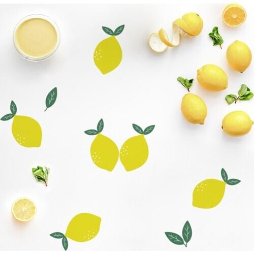 Yellow Lemon Wall Stickers Cute Fruits Decorative Wall Decals Lemon Stickers Small Fresh Childlike Nursey Decoration Cute Decals