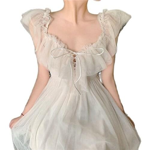 Sannian Actual Photo Of Long Sling Dress With Lace Sunscreen In Soft Yarn In Summer Of 2019 2 Piece Set Women Sleeveless Dress