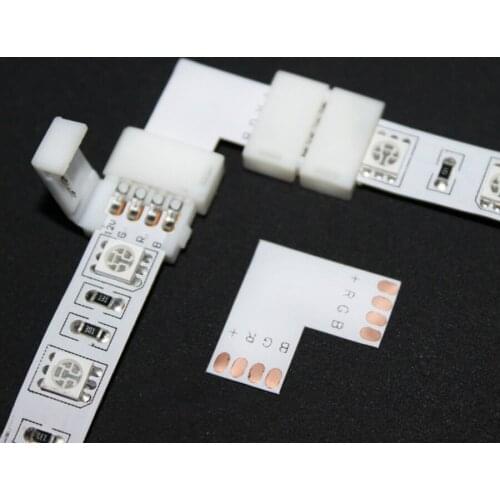 10-50 PCS 4 Pin L Shape Connector RGB Led Soldering LED Connector 90 Degree Corner 10mm for DC12V 5050 LED Strip Light