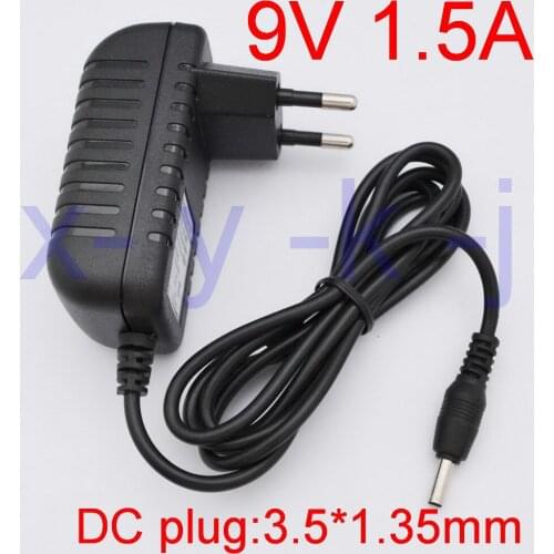 100PCS High quality DC 9V 1.5A IC program AC100V-240V Converter Switching power adapter 1500mA Supply EU Plug DC 3.5mm x 1.35mm