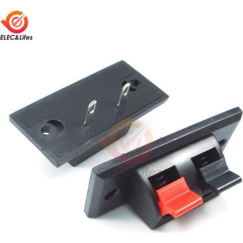 2Pcs 2-Way Speaker Terminal Connector Push in Jack Spring Load 2CH 2 Pin Spring push Release Home Audio Speaker Terminals