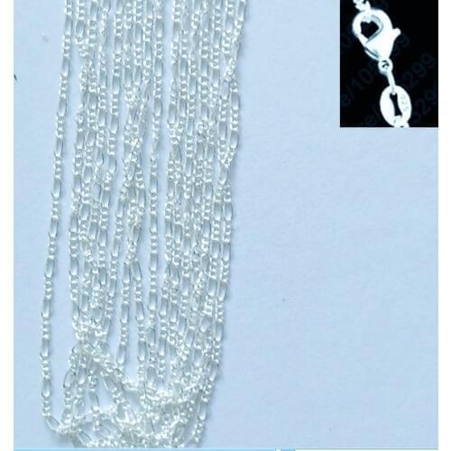 5 pcs. / Lot wholesale - necklace chain 2mm M925 - Jewelry Figaro Chain Necklace 16 "-24", choose the length