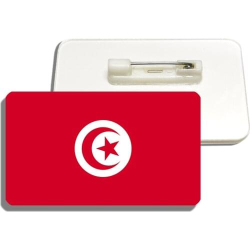 Tunisia Flag Brooch Lapel Pin Flag Badge Backpacks Shirt Clothes Accessory Acrylic Badge Patriotic Jewelry