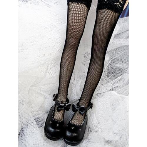 D01-P155 children handmade toy 1/3 1/4 Doll Accessories BJD/SD doll Heart-shaped lace black shoes 1pair