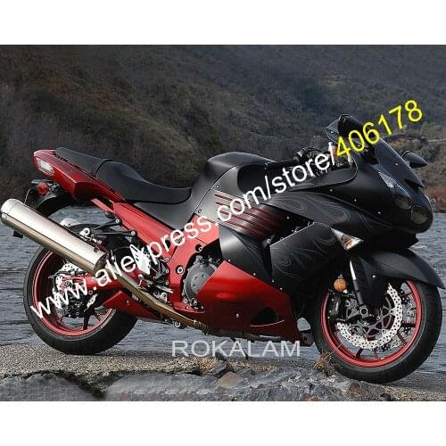 For Kawasaki Ninja ZZR1400 ZX14 R 06 07 08 09 10 11 ZX-14R ZX 14 R 2006-2011 Flames Fairing Kit (Injection Molding)