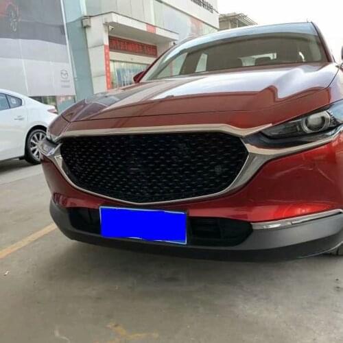 For Mazda CX30 CX-30 2020 2021 Front Engine Hood Bonnet Grille Grill Bumper Protection Molding Cover Kit Trim Accessories