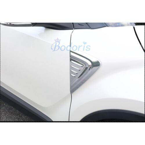 For Toyota C-HR CHR C HR 2016-2018 Silver Color Side Wing Guard Air Vent Cover Trim Chrome Car Styling Accessories