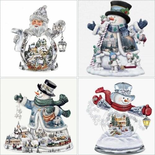 Huacan Diamond Painting 5D Christmas Snowman Full Square Rhinestones Picture Diamond Embroidery Sale Home Decor Gift Drop Ship