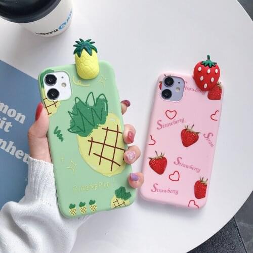 Cute Pineapple Strawberry Phone Case For Vivo Y97 Y91 Y95 Y93 Y7s Y17 Y3 Y19 Y5s Y55 Y66 Y67 Y71 Y75 Y83 Y85 Soft Silicone Cover