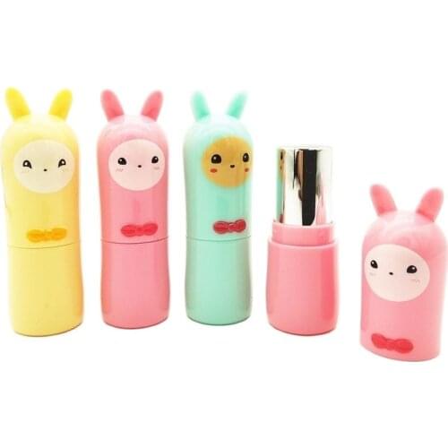 Lovely Empty Pink Lip Balm Containes Plastic Green Cute Creative Lipstick Bottle 12.1mm Yellow Cartoon Lip Rouge Filler 50pieces
