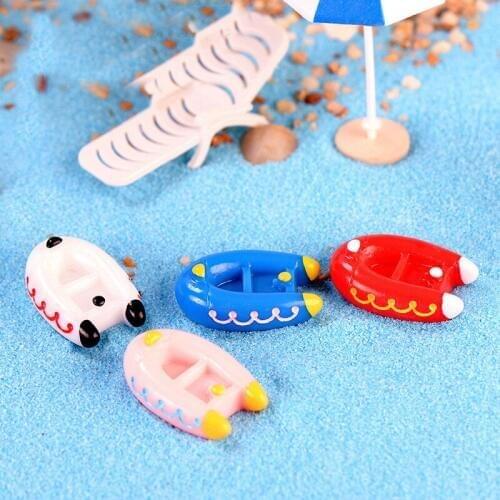 1PC Beach Ocean Boat Miniature Figurine DIY Accessories Doll Baby Building Miniature/Terrarium Toys Ornaments