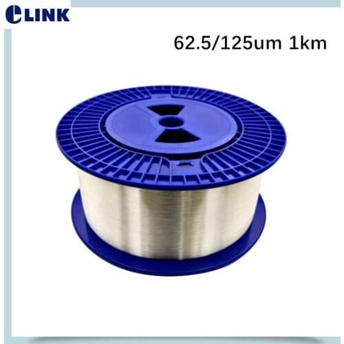 1km/roll Bare fiber 62.5/125um Multimode MM 1000m/spool without connector for OTDR test launch cable bare optical fibre 62.5